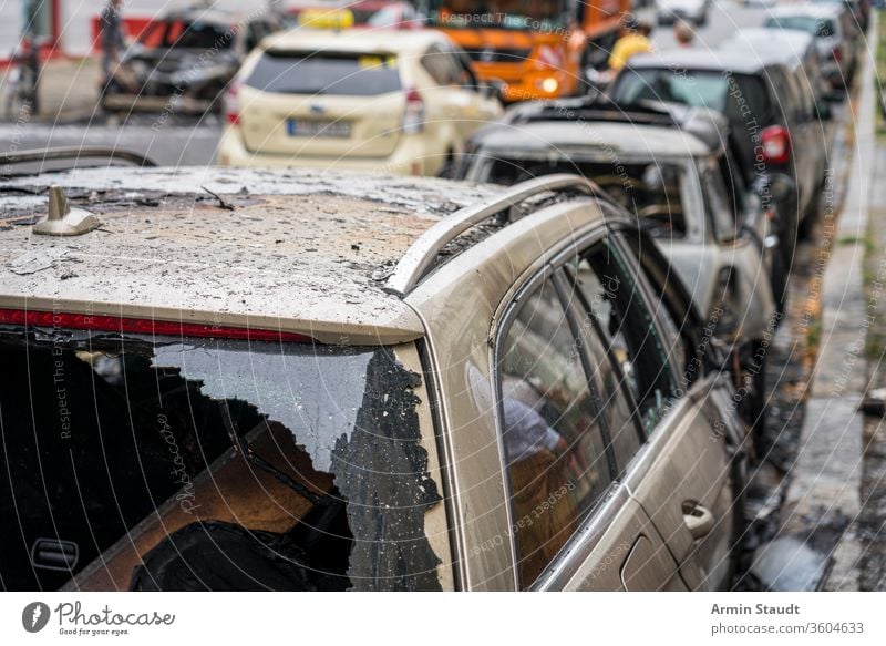 burnt out cars in the streets of berlin accident attack background blaze broken burned burning city crime damage danger dangerous destroyed destruction