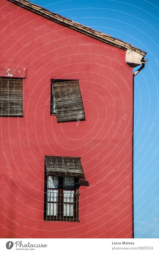 old red building with broken windows Building old building house old house brown exterior facade Wall (building) red wall