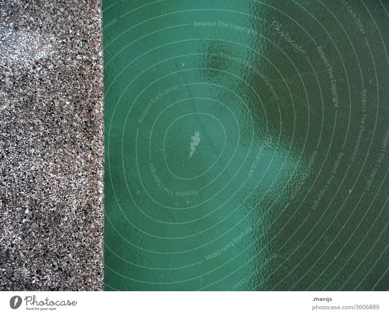 Pool edge profile Pool border Ice chill Winter Frozen surface green Gray Swimming pool Structures and shapes