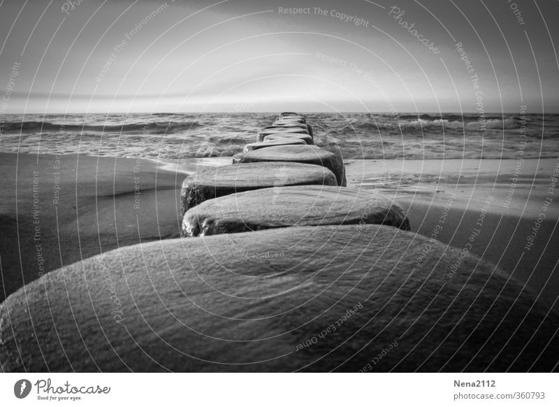 ... should I go? Environment Nature Landscape Sand Water Sky Horizon Beautiful weather Waves Coast Beach North Sea Baltic Sea Ocean Moody Longing Homesickness