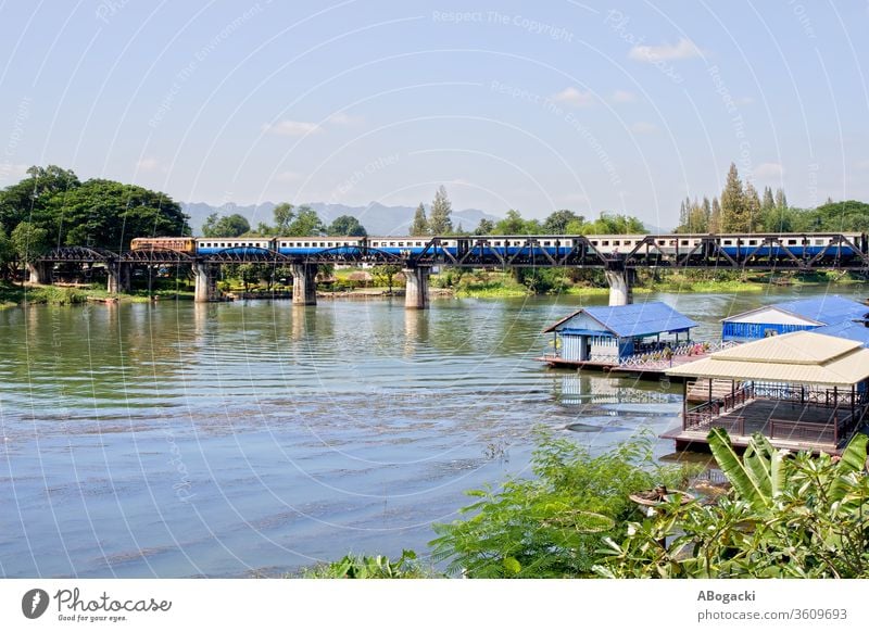 Bridge on the River Kwai in Thailand, Kanchanaburi province. thailand famous landmark attraction tourist tourism travel bridge kwai river asia indochina water