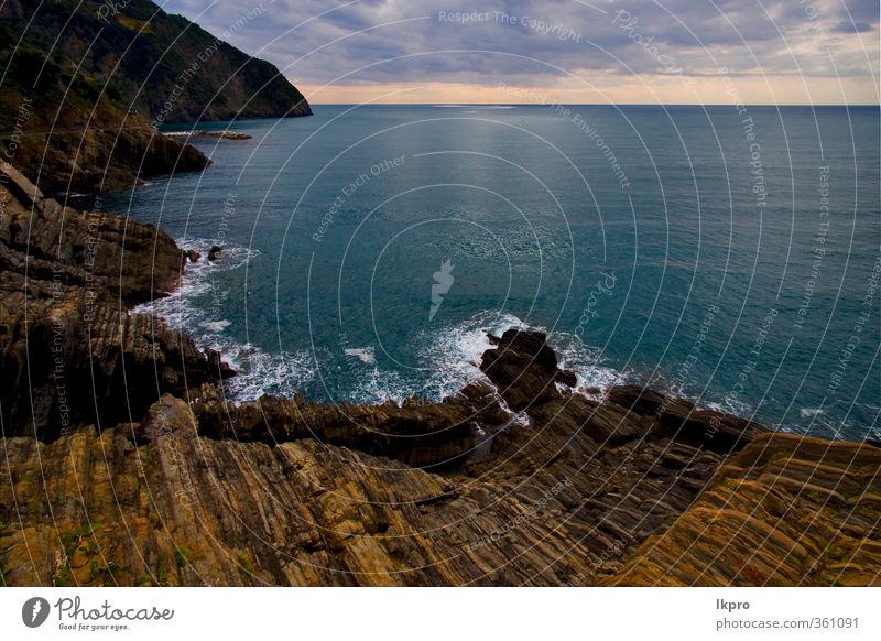 the via dell'amore in the north of italy,liguria Ocean Mountain House (Residential Structure) Climbing Mountaineering Nature Sky Clouds Leaf Hill Rock Coast