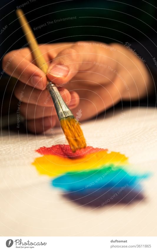 Artist paints rainbow colors Rainbow Colour Watercolor painting Color gradient colourful Play of colours Colour palette colorful background Artistic gaudy