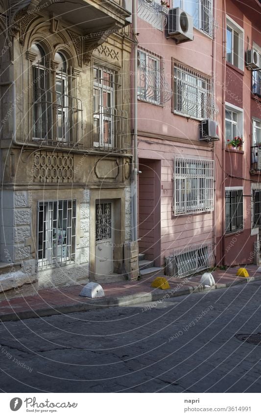 It's the mix. | Facades of different architectural styles in one street in Istanbul. Housefront Architecture Mixed disparate Building style Old New Historic