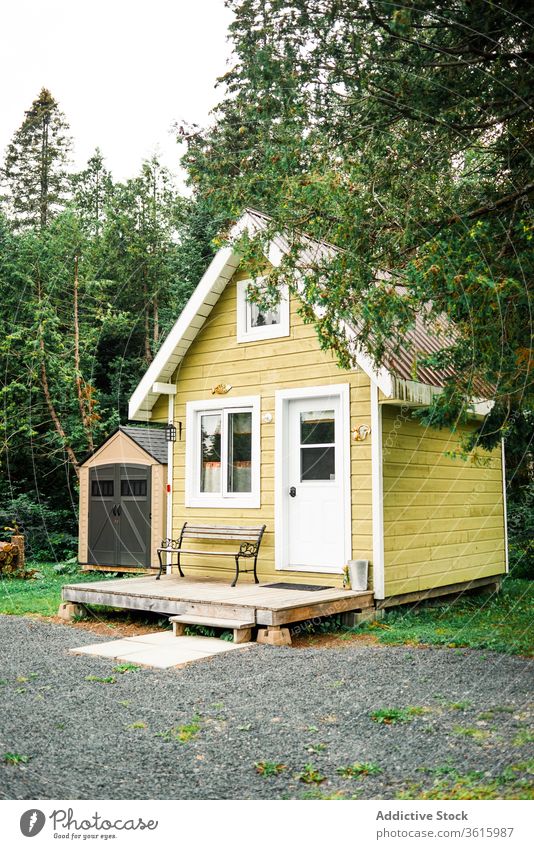 Small cottage house near forest cabin country wood travel small nature new brunswick canada hut vacation strong tree lumberjack architecture building remote