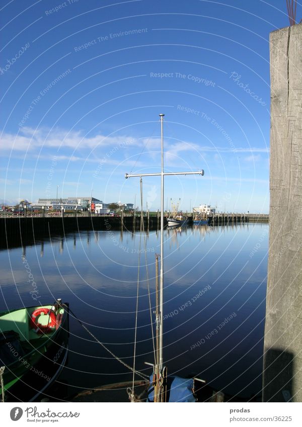 Port of Dreams II Ocean Jetty Still Life Reflection Water Harbour Nature wok Bensersiel