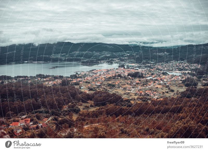 Small village near the sea in Galicia, Spain landscape galicia spain small mos redondela pontevedra mountain beautiful beauty tradition plant atlantic town