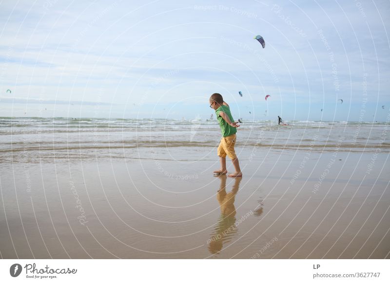 child dancing on the beach Dance floor Dance performance Dancer Beach Water Seasons Summer Summer vacation Summery Walking Ocean Movement Joy Human being