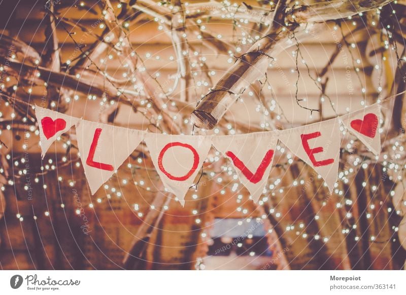 Love Paper Decoration Candle Wood Ornament Beautiful Paper chain Textiles Title Love letter Colour photo Interior shot Deserted Copy Space middle