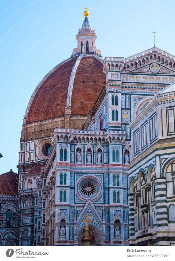 Cathedral of Santa Maria del Fiore in Florence on Duomo Square - biggest attraction in the city florence italy toscana firenze tuscany architecture vecchio