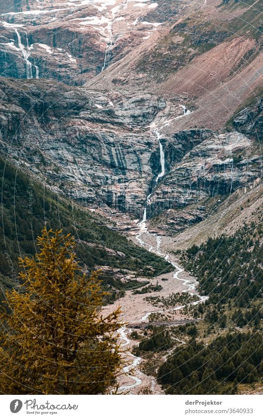 View of the glacier melt at Piz Pallü in Alp Grüm St. Moritz Swiss Alps Switzerland Grisons Engadine wanderlust Hiking trip Class outing nature conservation