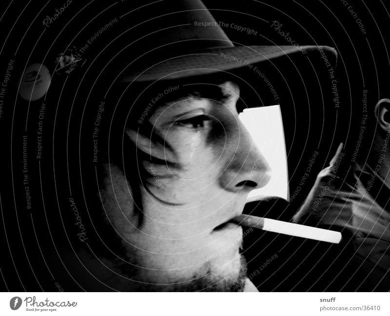 himself Baseball cap Man black white Contrast Car Smoking snuff