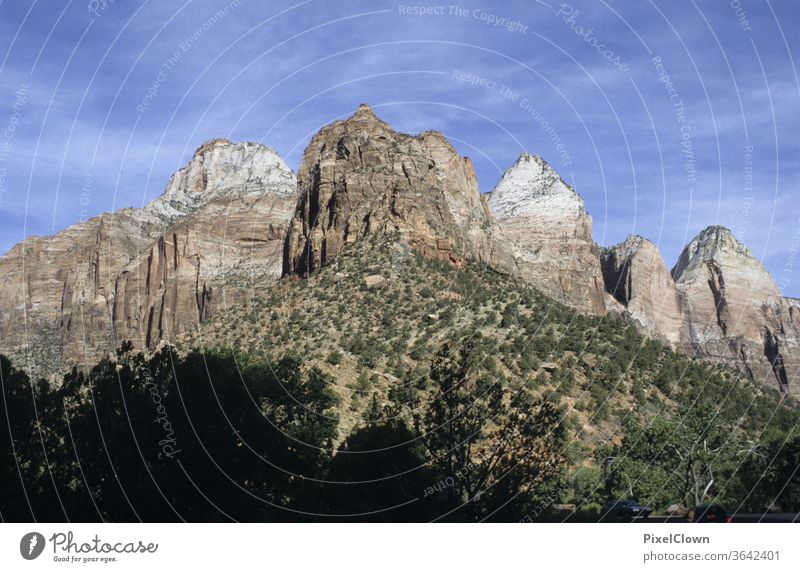 Zion National Park in the USA Mountain Clouds Sun Sky Landscape Vacation & Travel Far-off places Americas