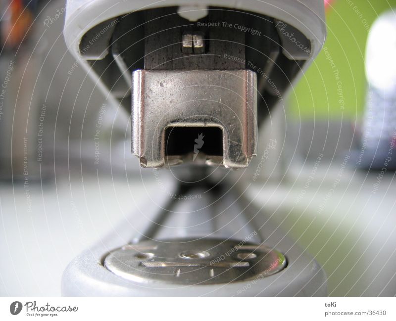 stapler Stapler Stationery Gray Macro (Extreme close-up) Close-up Office Dangerous Metal Statue marzano luca marzano toki