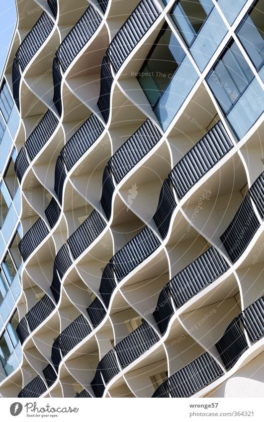 honeycomb box Magdeburg Germany Saxony-Anhalt Europe Town Downtown Deserted House (Residential Structure) Building Architecture Prefab construction Balcony