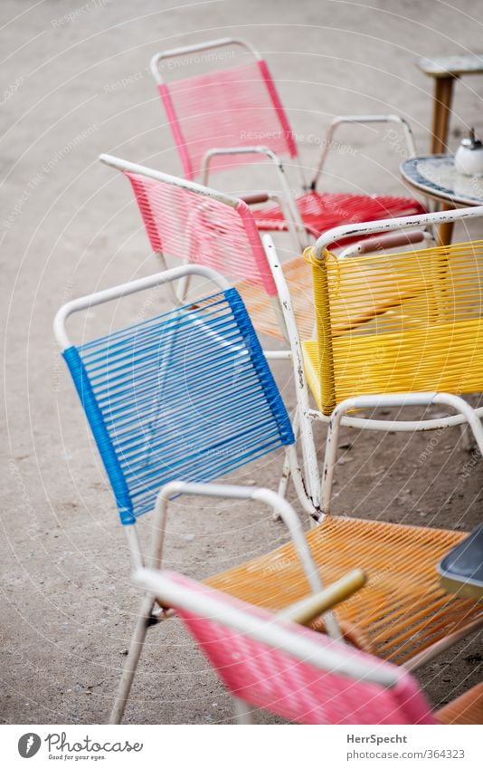 Everything ready for the high season City trip Summer Chair Table Restaurant Going out Eating Berlin Old Hip & trendy Trashy Town Multicoloured Café