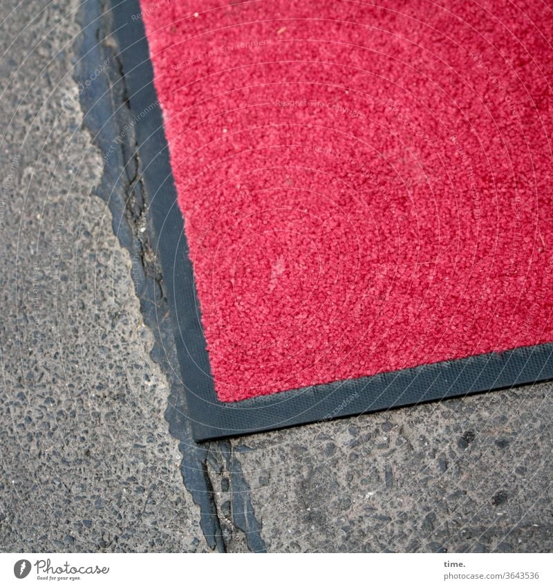 Ready to receive Rug off Stone textile Red carpet Carpet Lie Street bitumen quilted Noble entrance area Receive