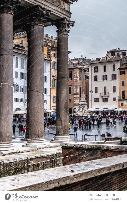 Pantheon in Rome pantheon Italy Vacation & Travel Architecture Religion and faith Tourism Historic Building Old Temple Monument Church Colour photo