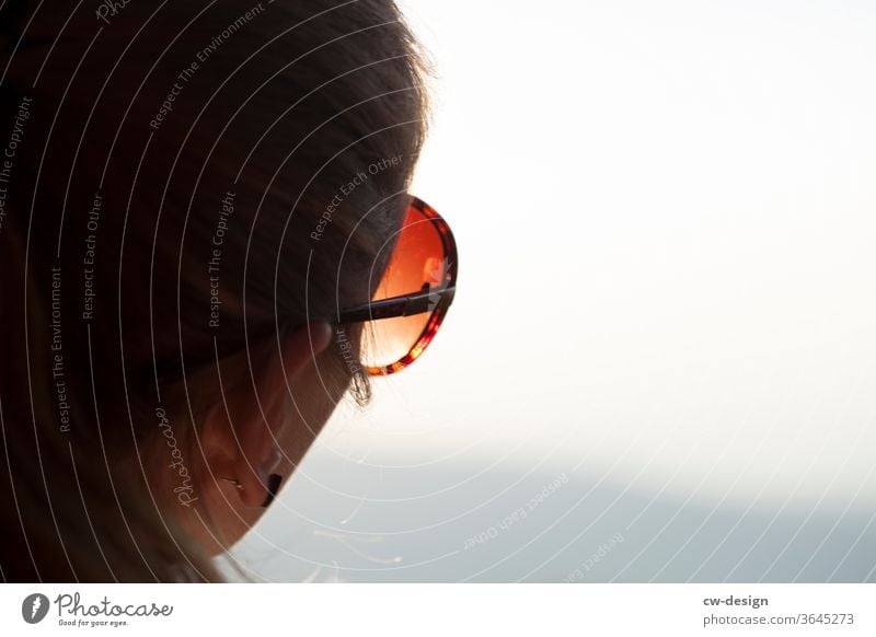 Favourite person with sunglasses in the sunshine Woman happy fortunate luck portrait Colour photo smile Joy Human being Happiness Lifestyle Looking Young woman