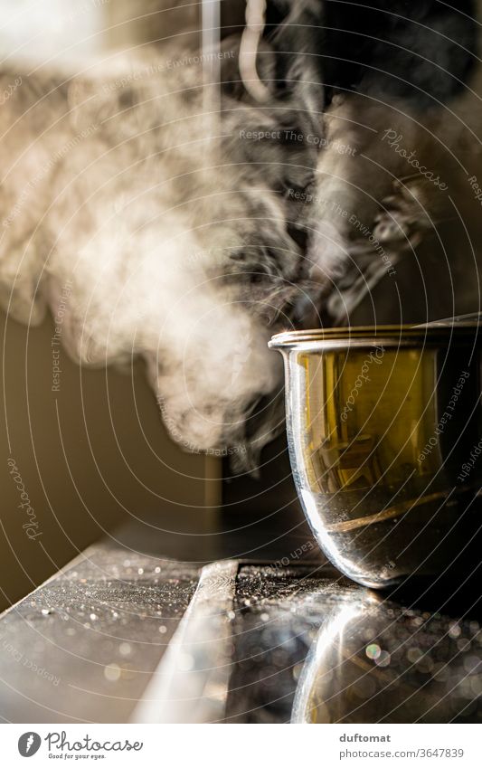 Hot steam, spaghetti pot Tekessel Steam boil Cooking Pot Shallow depth of field Close-up cake Interior shot Stove Stove & Oven Nutrition Deserted Warmth Detail