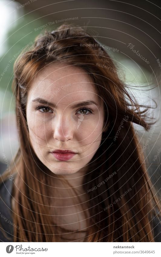 Pretty Woman Portrait Looking Into Camera face female one person girl looking at camera young woman make up lipstick intensity human face female face headshot