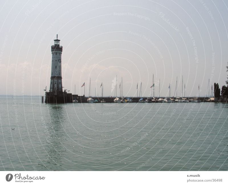 Lindau Lake Lighthouse Moody Europe Lake Constance Water