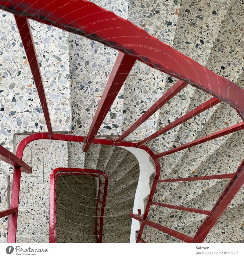 staircase Stairs Handrail Architecture Staircase (Hallway) Upward Banister Downward Descent Go up Landing House (Residential Structure) Deserted