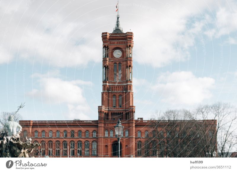 the red town hall with lantern in the middle Rotes Rathaus Downtown Berlin Capital city City hall