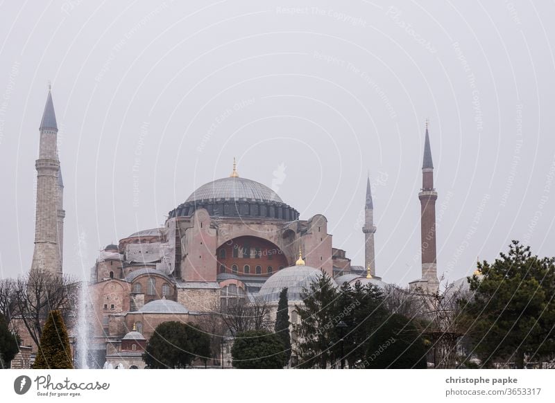 Hagia Sophia in Istanbul turkey Mosque Architecture Tourist Attraction Minaret built Church Museum Exterior shot Colour photo Manmade structures Landmark