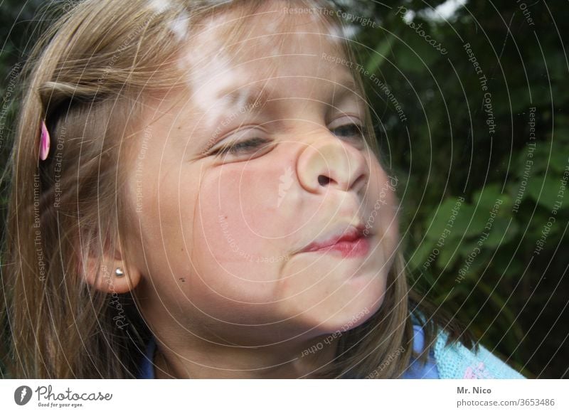 Cleaning windows in a different way Pane grimace Grimace flat nose Nose Face Show your teeth Teeth Fingers Brash Window pane Happiness foolish Absurdity fun