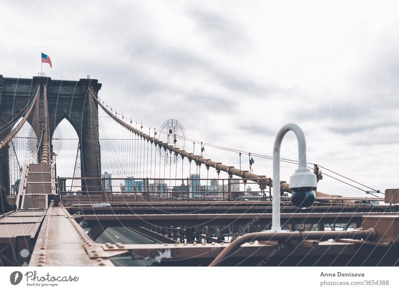 Details of the Brooklyn Bridge in New York City new york city manhattan america usa nyc american landmark empire architecture details urban downtown midtown