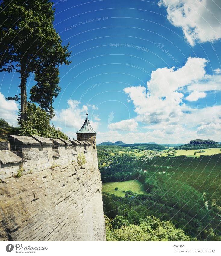 rock face Tourist Attraction Tower Copy Space top Panorama (View) Multicoloured royal stone green outlook wide Freedom Tourism Vacation & Travel Mountain Sky