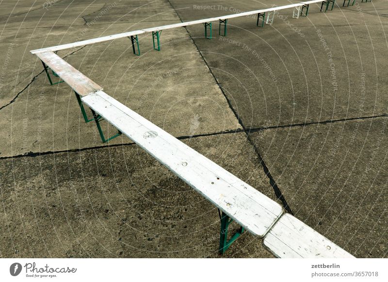 Bank series Berlin Far-off places Trajectory Airport Airfield Freedom spring Sky Horizon Deserted taxiway Skyline Summer Mirror image Tempelhof