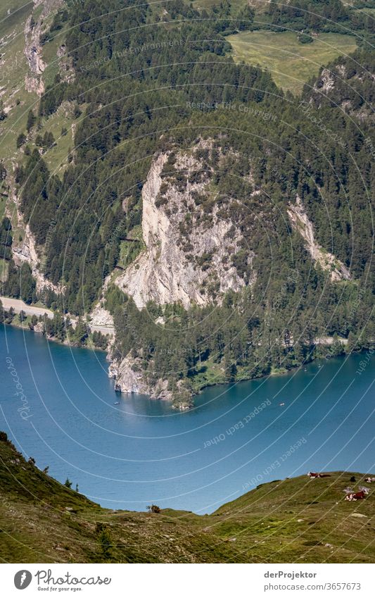 View of the Silsersee Silsersee Lake St. Moritz Swiss Alps Switzerland Grisons Engadine wanderlust Hiking trip Class outing nature conservation Endurance