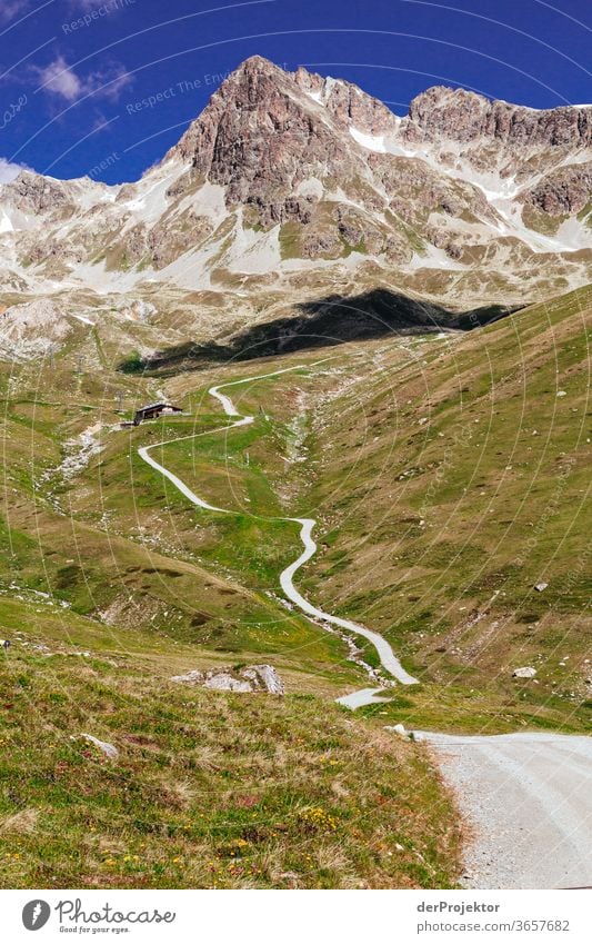 Path at Piz Nair with cloud shadow St. Moritz Swiss Alps Switzerland Grisons Engadine wanderlust Hiking trip Class outing nature conservation Endurance