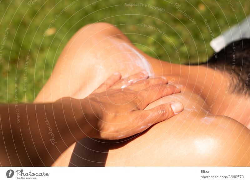 Favourite person | Apply sun cream to protect him from sunburn and skin cancer Suntan lotion Skin cancer Put on cream Sunbathing Summer Cream Sunburn Healthy