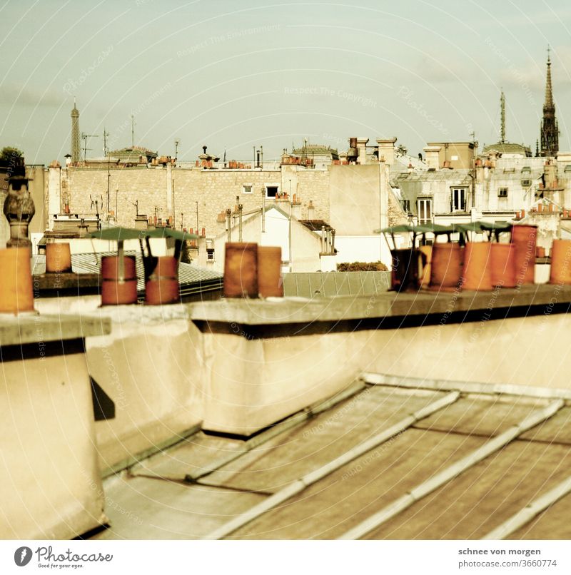 paris in green and yellow Paris Sky Architecture Clouds Light Concrete Ancient vacation Lantern Road traffic align Looking Horizon Window