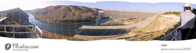 Panorama Atatürk Dam Panorama (View) Turkey Anatolia Ataturk dam Retaining wall Hydroelectric  power plant Euphrat Kurdistan euphrates euf rate firat