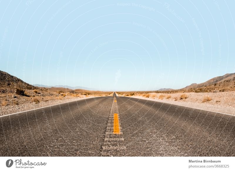 Endless expanse . Road in the Death Valley National Park, Nevada USA vastness endless death valley the way forward vanishing point freedom landscape travel