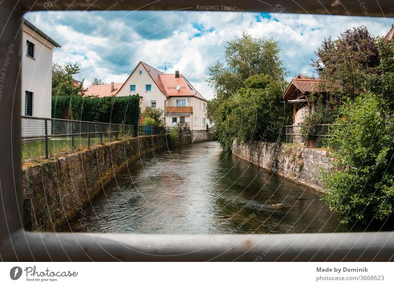 Houses in Happurg houses Village Architecture Street Landscape Deserted Brook River Water Exterior shot Nature Colour photo Environment