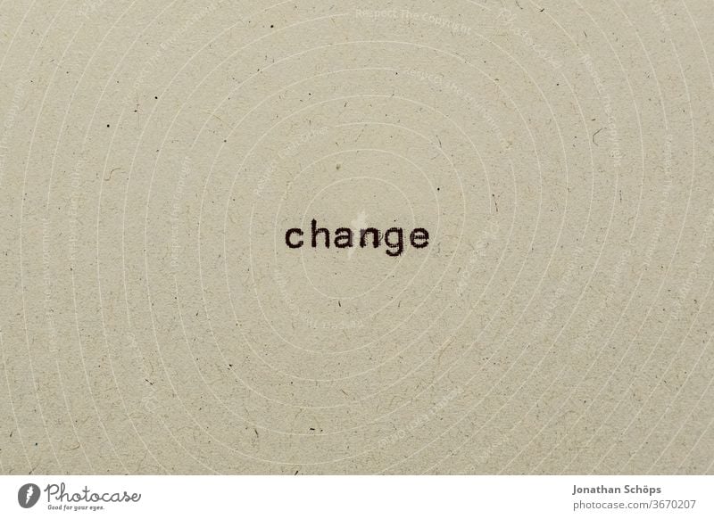 Change as text on paper with typewriter corona corona crisis coronavirus covid-19 Paper Recycling Typewriter writing typography change Analog English Retro Text