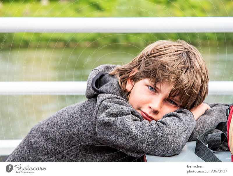 exhausted | everyone has to have a break sometimes Break rest Sleep tired Son fortunate Contentment Sunlight Child Boy (child) Infancy Face Day Light Contrast