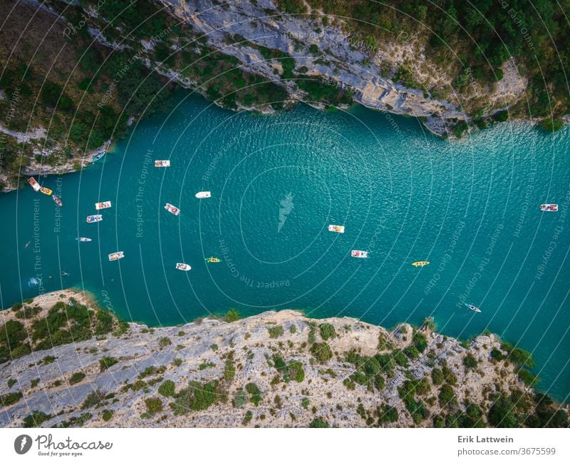 Boats on Verdon River in France - famous landmark beautiful europe france nature outdoor canyon forest gorge green landscape provence rock scenery summer