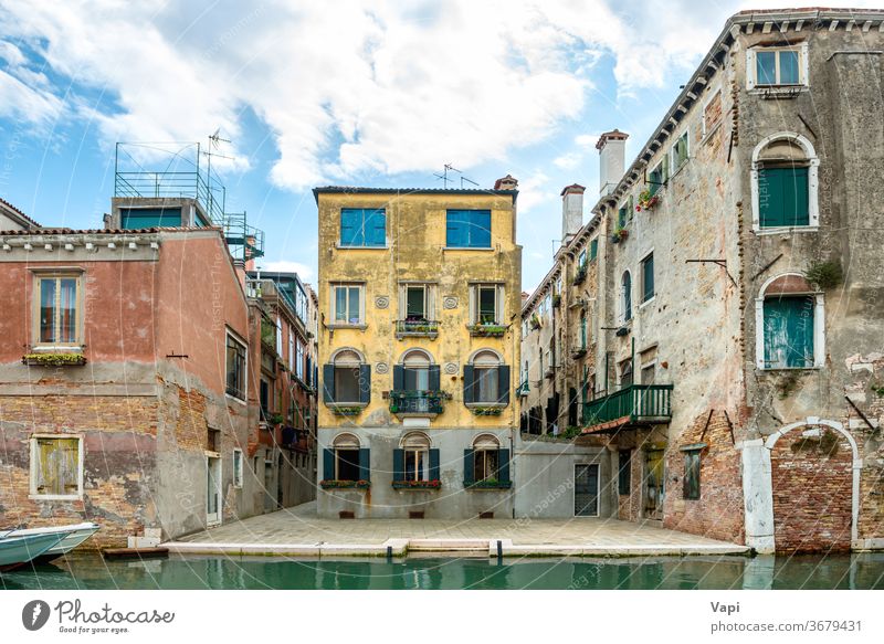 View to Venice street with buildings venice italy canal water house city landmark travel architecture romantic boat beautiful old europe view tourist venezia