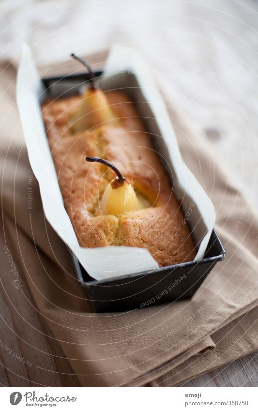 still warm Fruit Cake Dessert Candy Nutrition Slow food Delicious Sweet Pear Baking tin Colour photo Interior shot Deserted Day Shallow depth of field