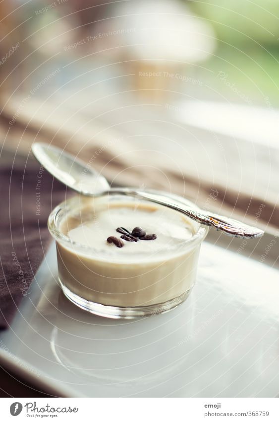 creamy Dessert Ice cream Candy Cream Nutrition Bowl Spoon Delicious Sweet Colour photo Interior shot Close-up Deserted Day Shallow depth of field