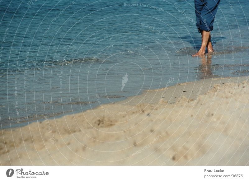 barefoot Beach Ocean Barefoot Vacation & Travel Human being Sand Water Relaxation realx