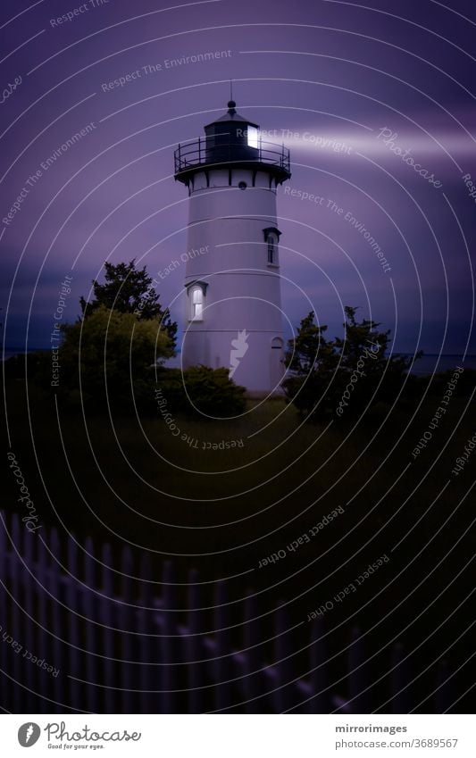 Lighthouse Martha's Vineyard Sound and Nantucket Sound The East Chop white and black Oak Bluffs, white picket fence