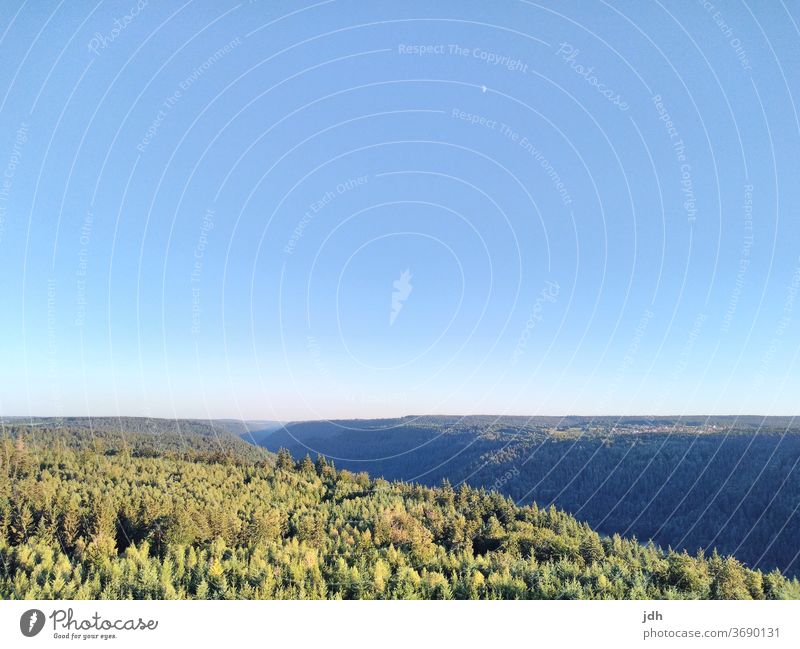 Picture from observation tower over northern Black Forest Black Forest, Landscape Nature Exterior shot Deserted Sky Hill Summer Beautiful weather Copy Space top