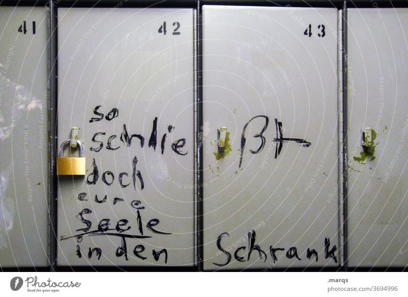 So lock up your soul in the closet Lockbox Locker Gray safety lock complete Digits and numbers Characters Soul university School Religion and faith